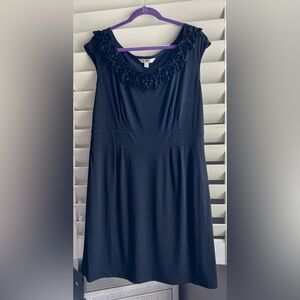 AA STUDIO - Black Dress - 16W - Ruffle around neck